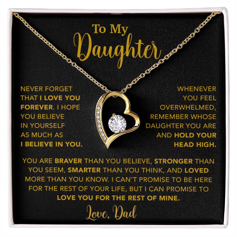 To My Daughter Necklace, Gift for Daughter from Dad, Father Daughter Necklace  9_4_Gold