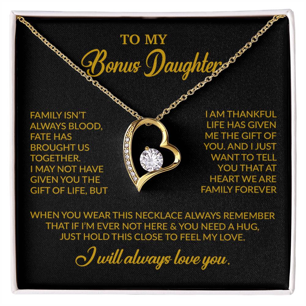 To My Bonus Daughter Necklace, Gift for Bonus Daughter, Step Daughter Birthday 2_10_Gold