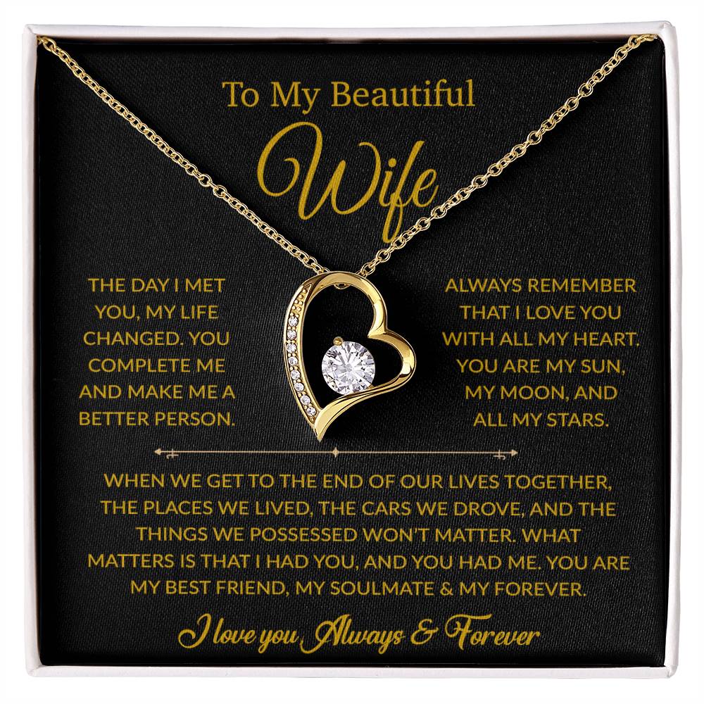 To My Wife Necklace, Gift For Wife, Anniversary Gift For Wife, Necklace For Wife 26_6_Gold