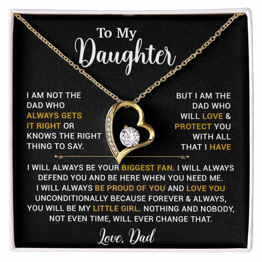 To My Daughter Necklace, Gift for Daughter from Dad, Father Daughter Necklace 13_4_Gold