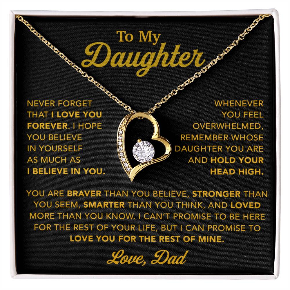 To My Daughter Necklace, Gift for Daughter from Dad, Father Daughter Necklace 26_10_Gold