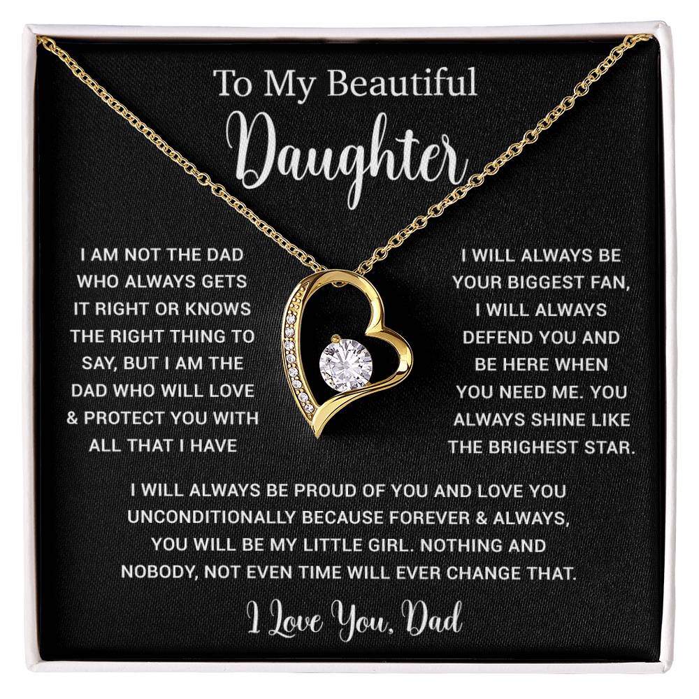 To My Daughter Necklace, Gift for Daughter from Dad, Father Daughter Necklace  6_5_Black