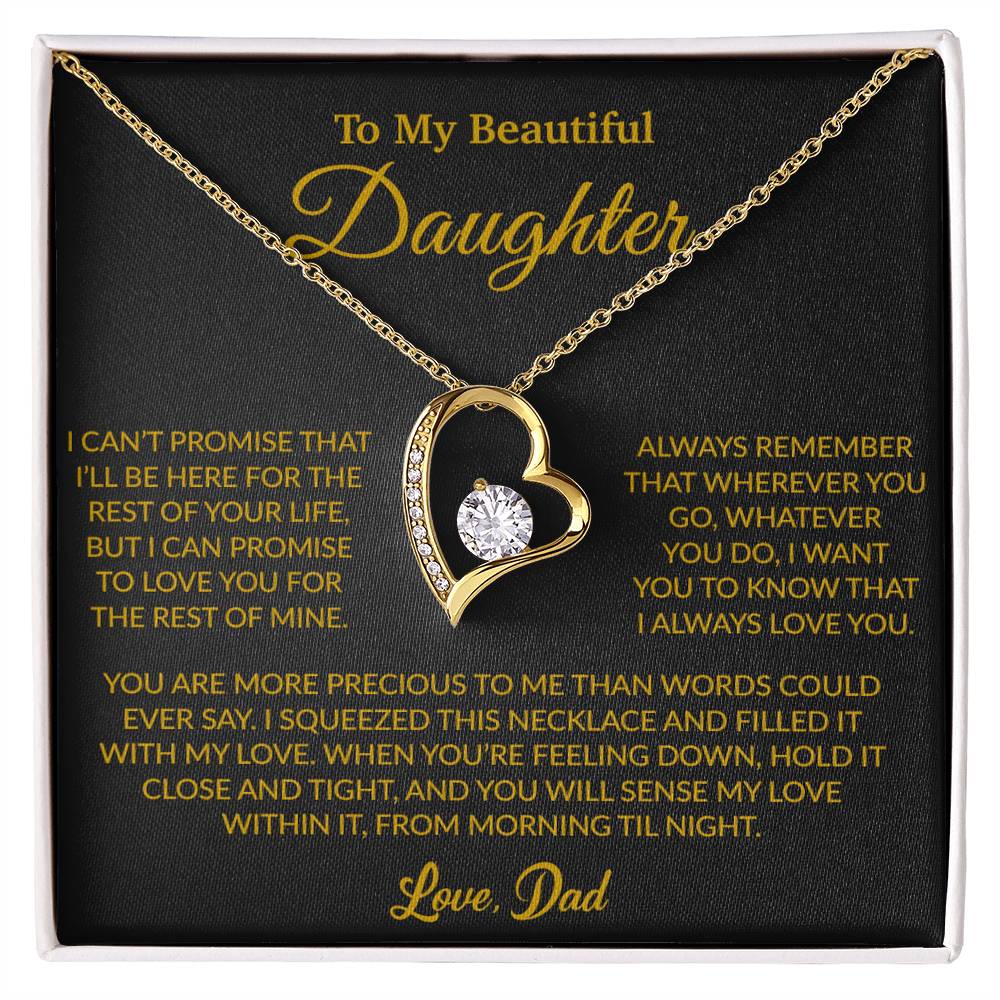 To My Daughter Necklace, Gift for Daughter from Dad, Father Daughter Necklace 8_6_Gold