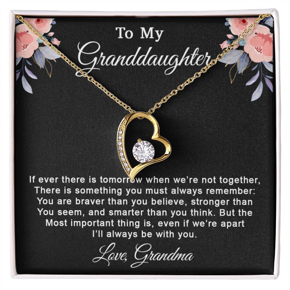To My Granddaughter Necklace, Granddaughter Gifts From Grandma and Grandpa