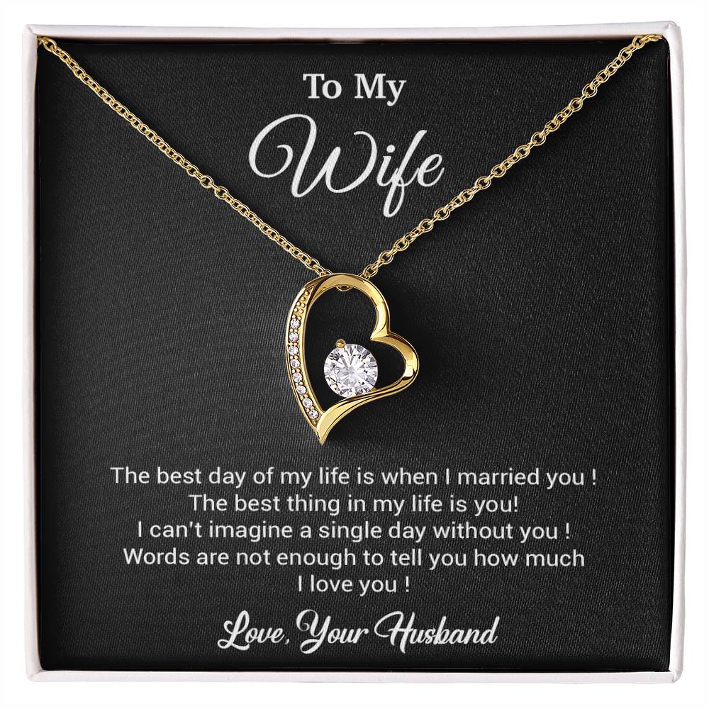 To My Wife Necklace, Gift For Wife, Anniversary Gift For Wife, Necklace For Wife 10_3_Black