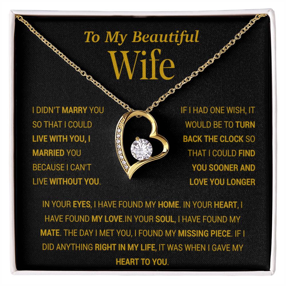 To My Wife Necklace, Gift For Wife, Anniversary Gift For Wife, Christmas Gift 27_11_Gold