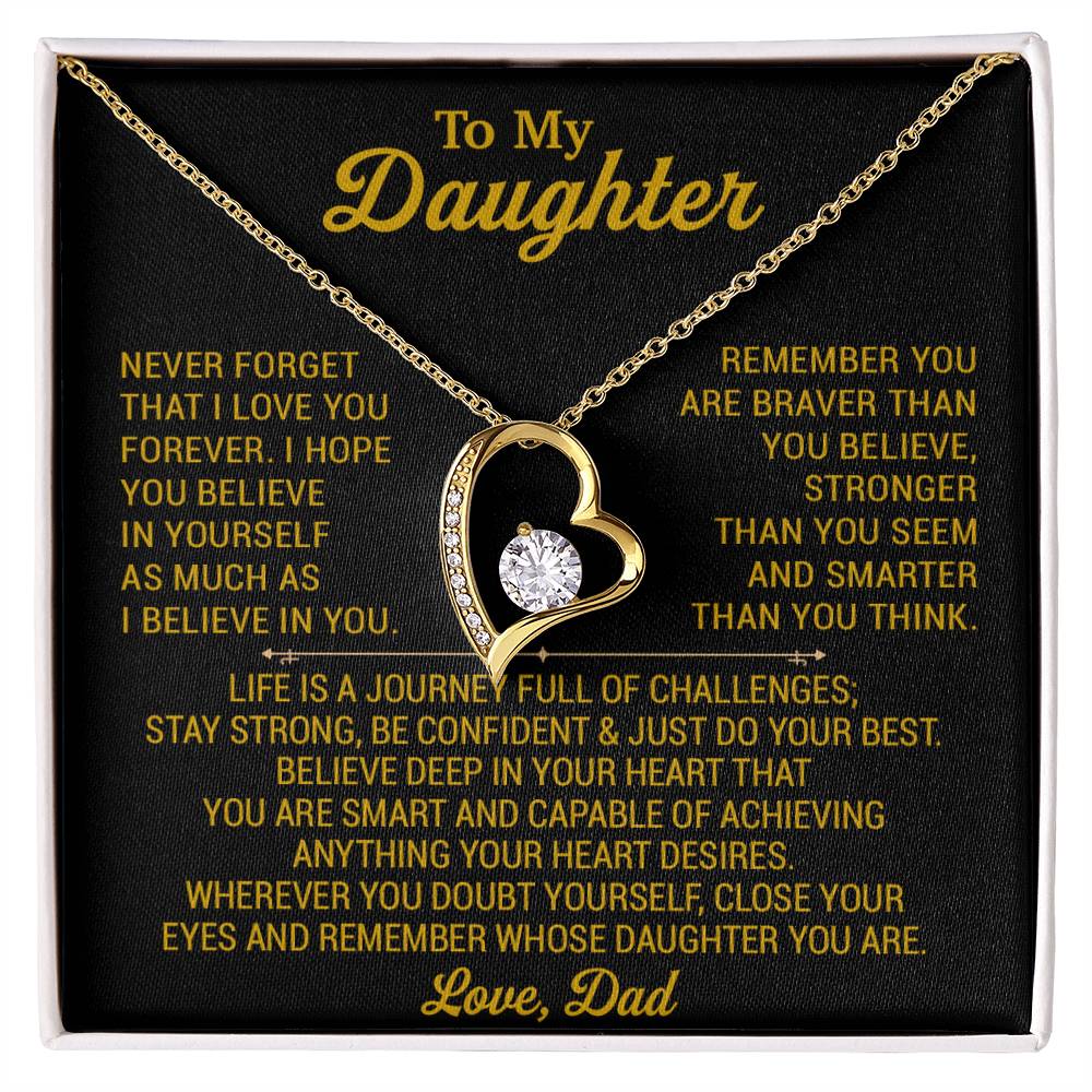 To My Daughter Necklace, Daughter Father Necklace, Daughter Gift From Dad 28_8_Gold