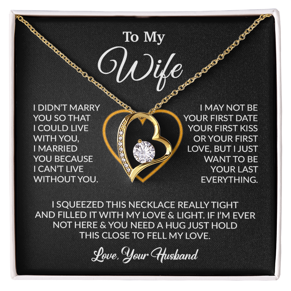To My Wife Necklace, Wife Gift from Husband, Christmas Gift 5_12_Black