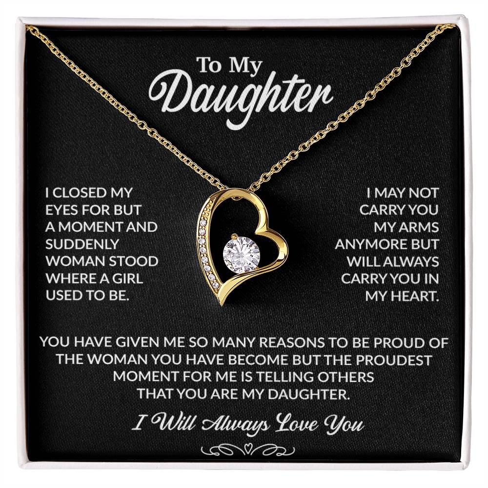 To My Daughter Necklace, Gift for Daughter from Dad, Daughter Father Necklace 27_9_Black