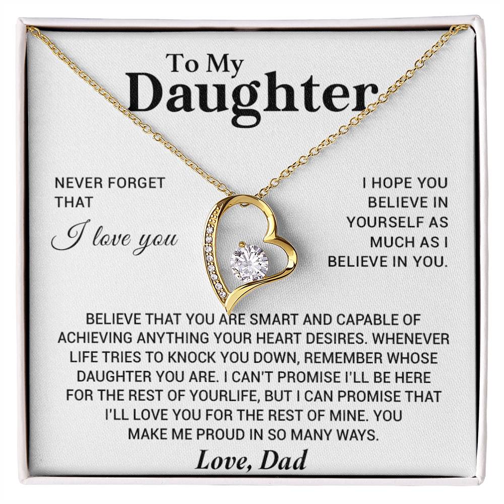 To My Daughter Necklace, Gift for Daughter from Dad, Birthday Christmas Graduation Gift