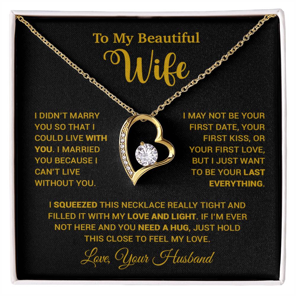 To My Wife Necklace, Wife Gift From Husband, Wife Husband Necklace, Christmas Gift 25_9_Gold