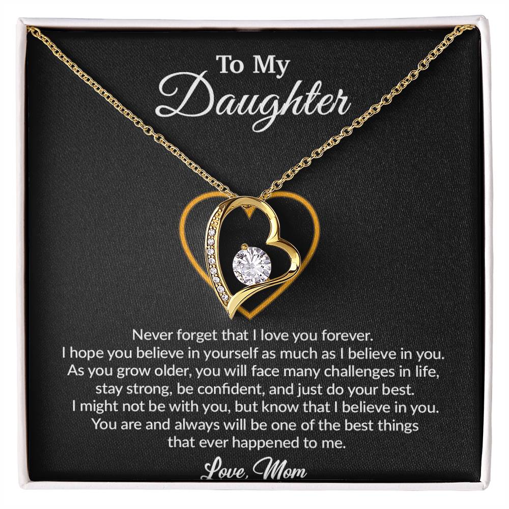To My Daughter Necklace, Gift for Daughter from Mom, Mother Daughter Necklace 19_8_Black