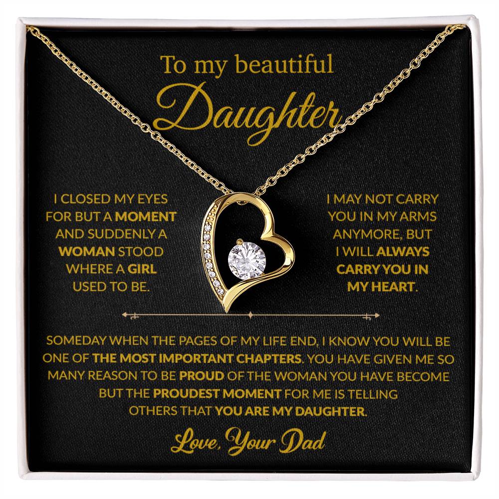To My Daughter Necklace, Gift For Daughter From Dad, Daughter Father Necklace 9_1_Gold