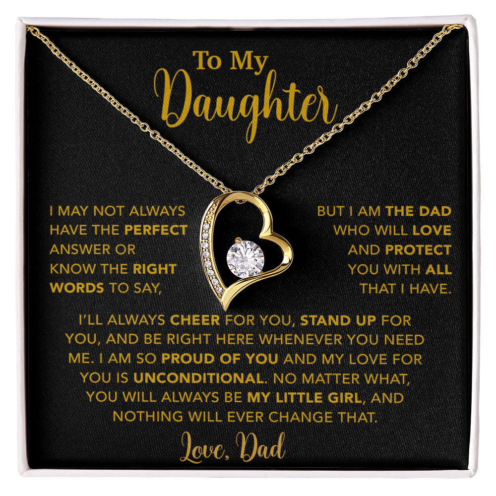 To My Daughter Necklace, Gift for Daughter from Dad, Father Daughter Necklace  15_6_Gold