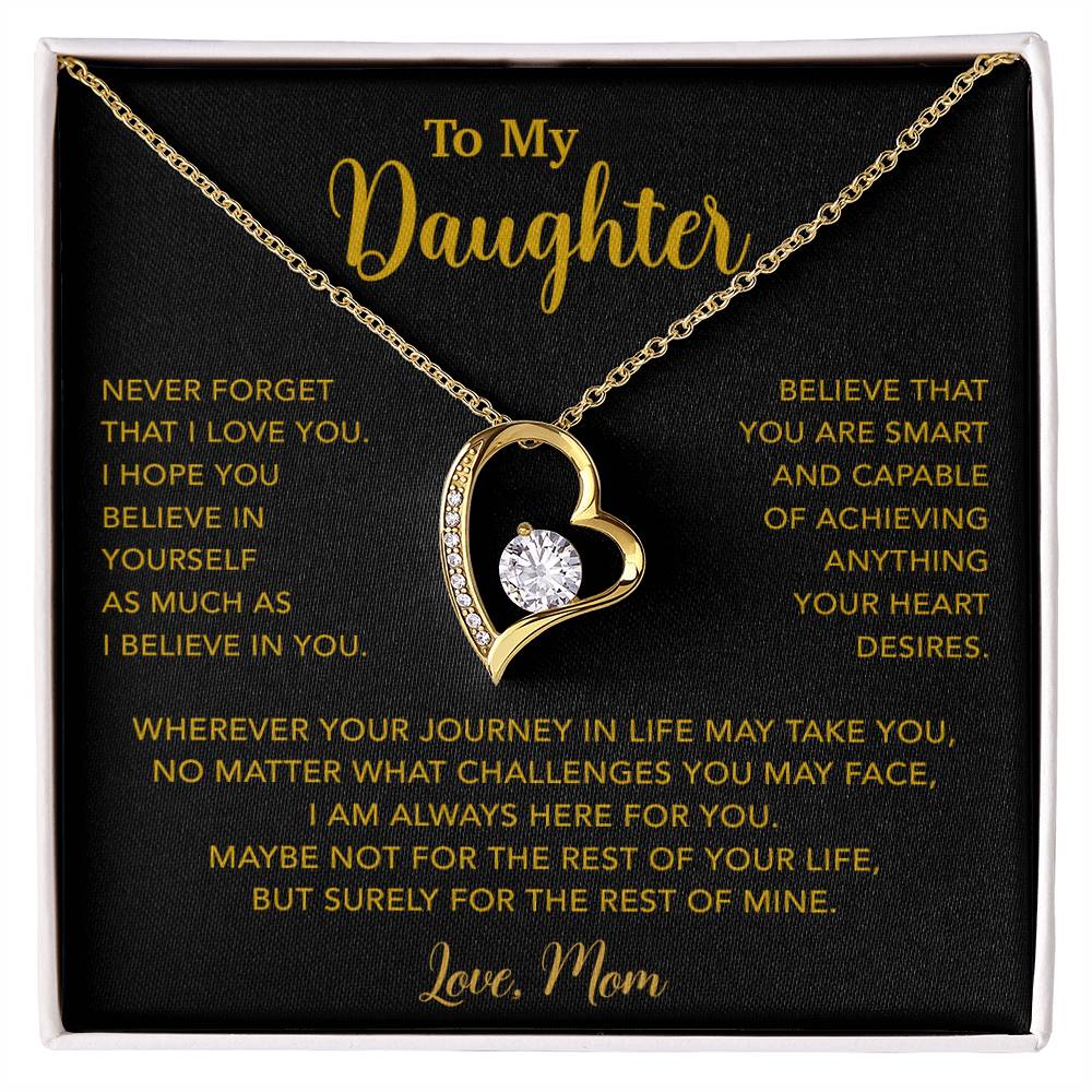 To My Daughter Necklace, Gift for Daughter from Mom, Mother Daughter Necklace 18_5_Gold