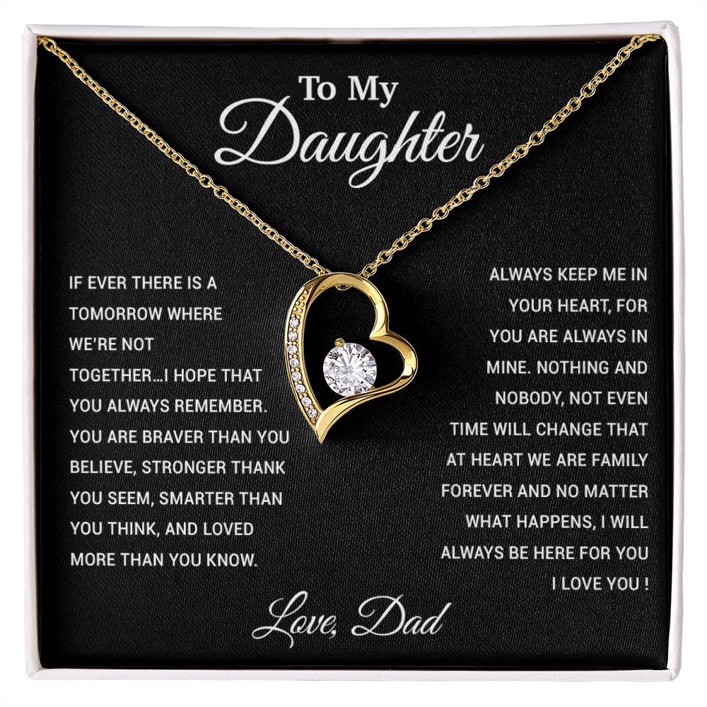 To My Daughter Necklace, Gift for Daughter from Dad, Father Daughter Necklace 26_3_Black