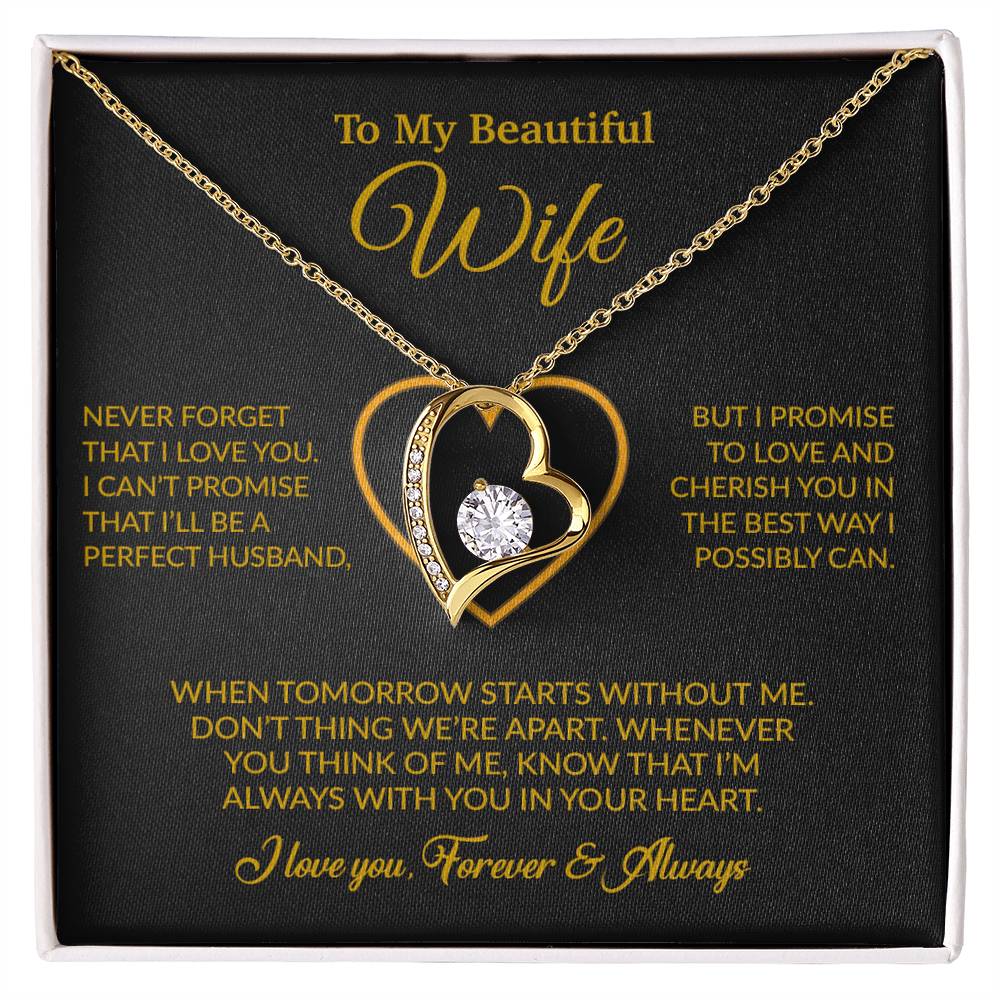 To My Wife Necklace, Gift For Wife, Anniversary Gift For Wife, Necklace For Wife 14_6_Gold