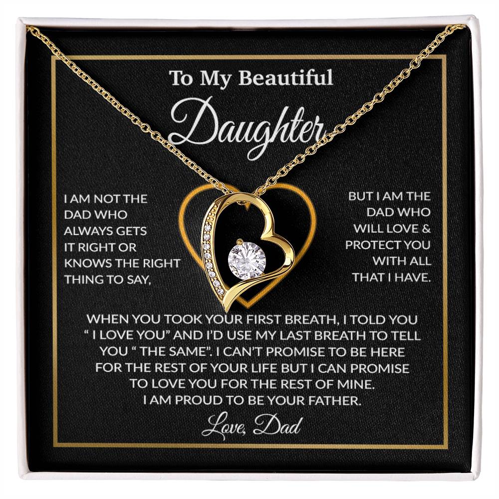 To My Daughter Necklace, Gift For Daughter From Dad, Daughter Father Necklace 12_1_Black