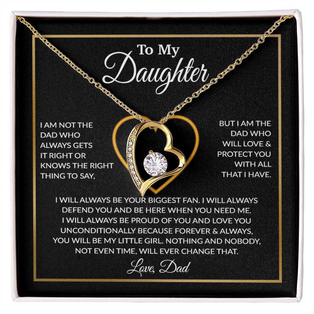 To My Daughter Necklace, Gift For Daughter From Dad, Daughter Father Necklace 6_12_Black