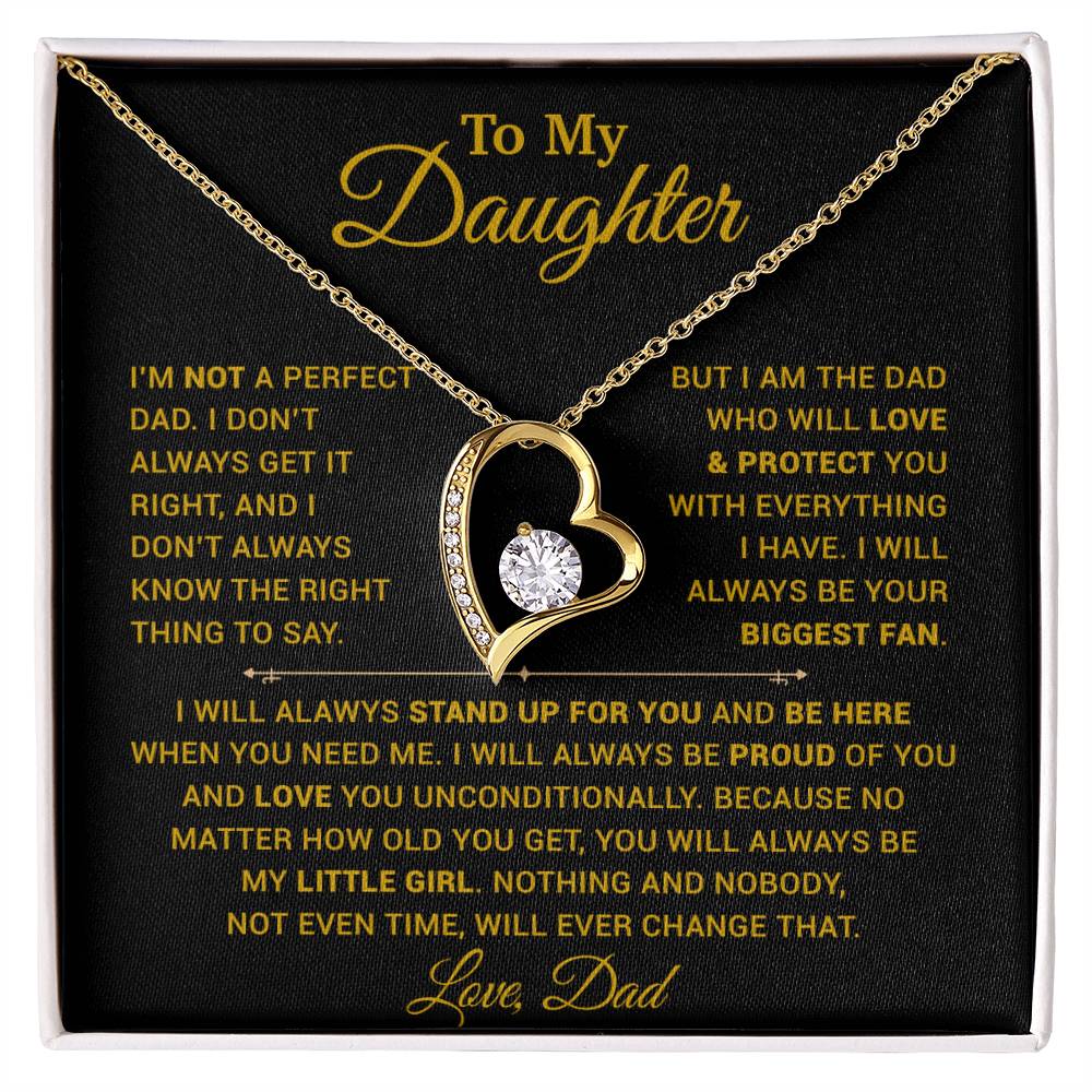 To My Daughter Necklace, Gift for Daughter from Dad, Father Daughter Necklace 28_11_Gold
