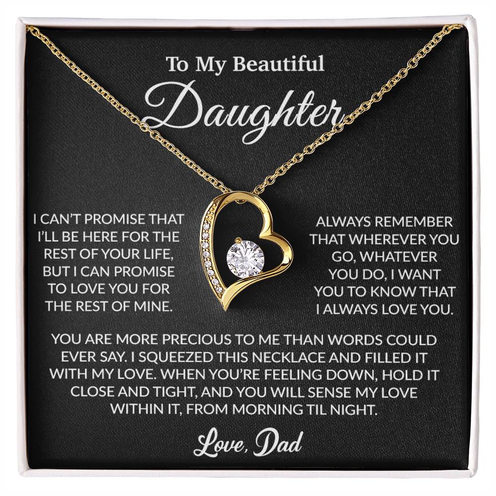 To My Daughter Necklace, Gift for Daughter from Dad, Father Daughter Necklace 8_6_Black