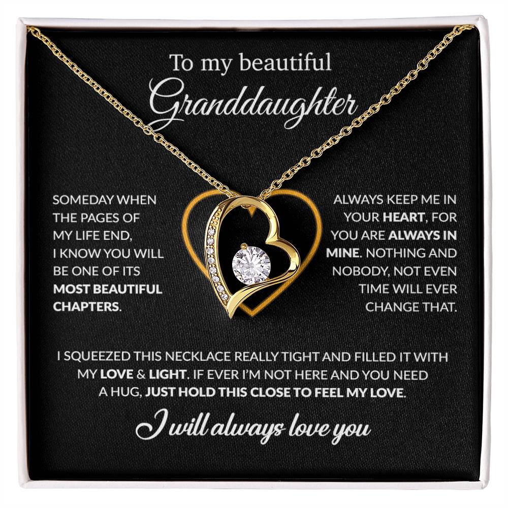 To My Granddaughter Necklace, Birthday Gift For Granddaughter From Grandpa 5_12_Black