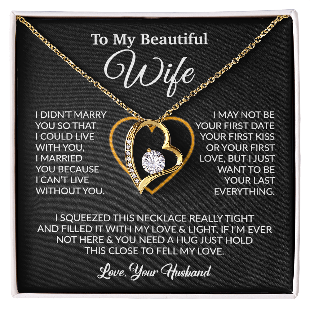 To My Wife Necklace, Wife Gift from Husband, Christmas Gift 7_12_Black