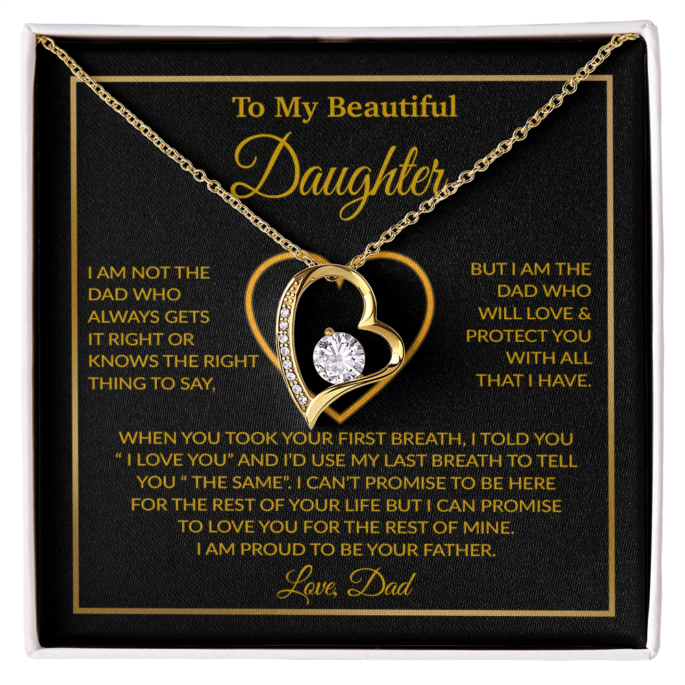To My Daughter Necklace, Gift For Daughter From Dad, Daughter Father Necklace 12_1_Gold