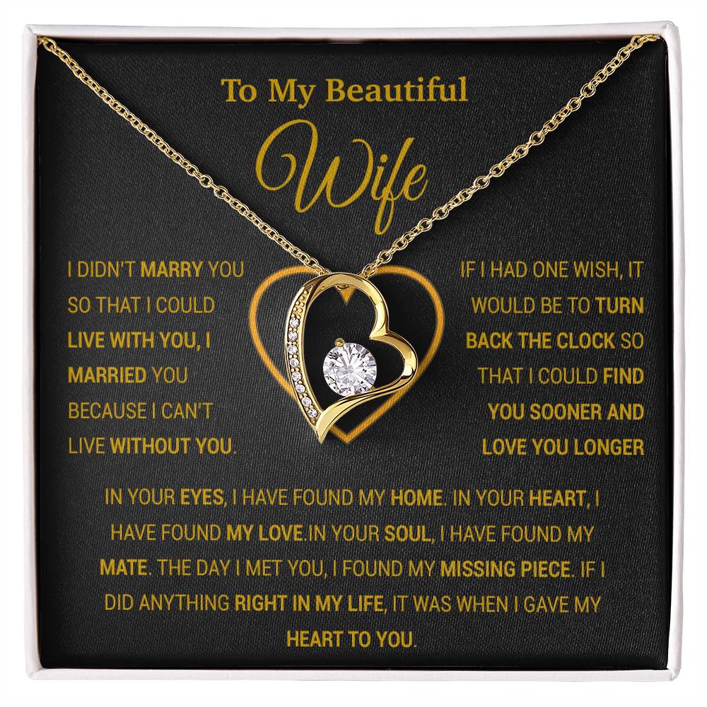 To My Wife Necklace, Gift For Wife, Anniversary Gift For Wife, Necklace For Wife 6_1_Gold