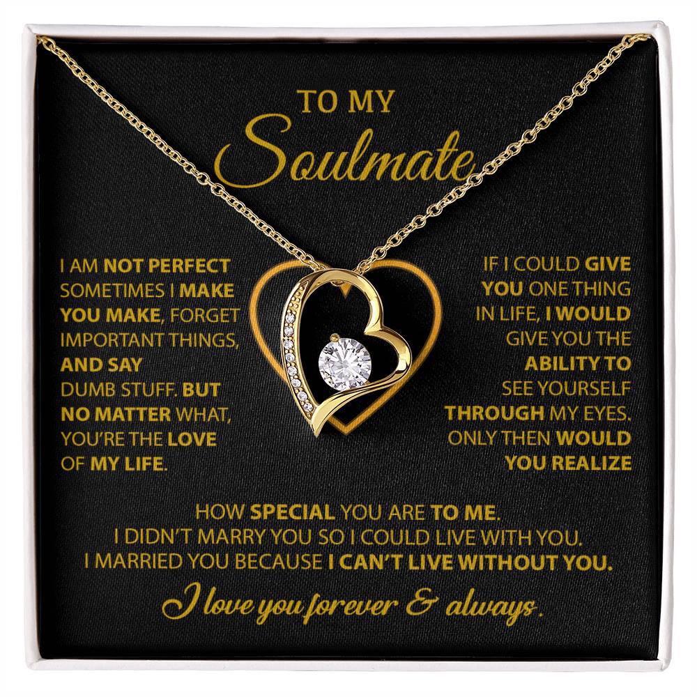 To My Soulmate Necklace, Gift For Wife From Husband, Valentines Gift For Wife 12_2_Gold