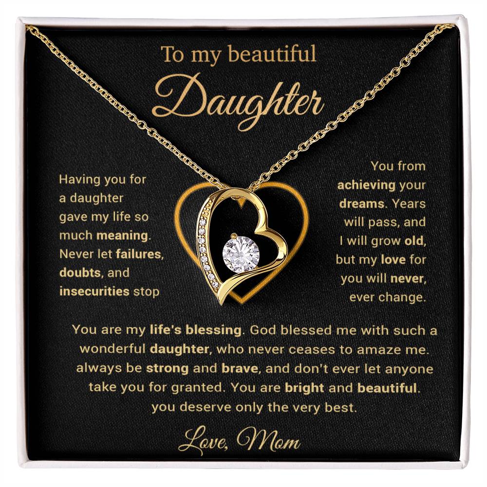 To My Daughter Necklace, Gift for Daughter from Mom, Daughter Mother Necklace 25_3_Gold