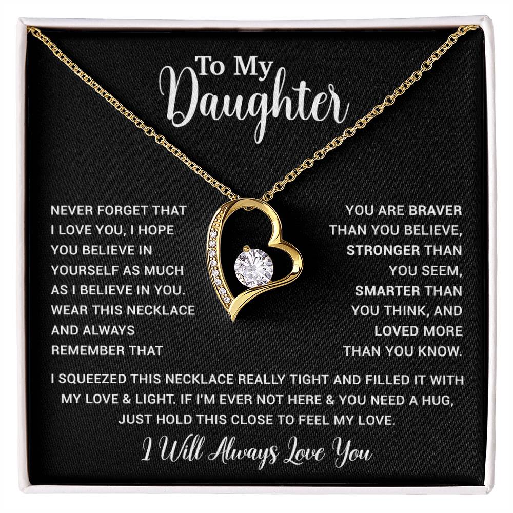 To My Daughter Necklace Gift for Daughter from Dad,Daughter Father Necklace 16_4_Black