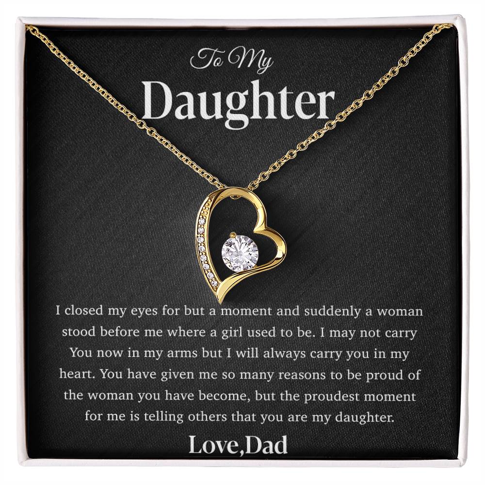 To My Daughter Necklace, Gift for Daughter from Dad, Father Daughter Necklace 28_4_Black
