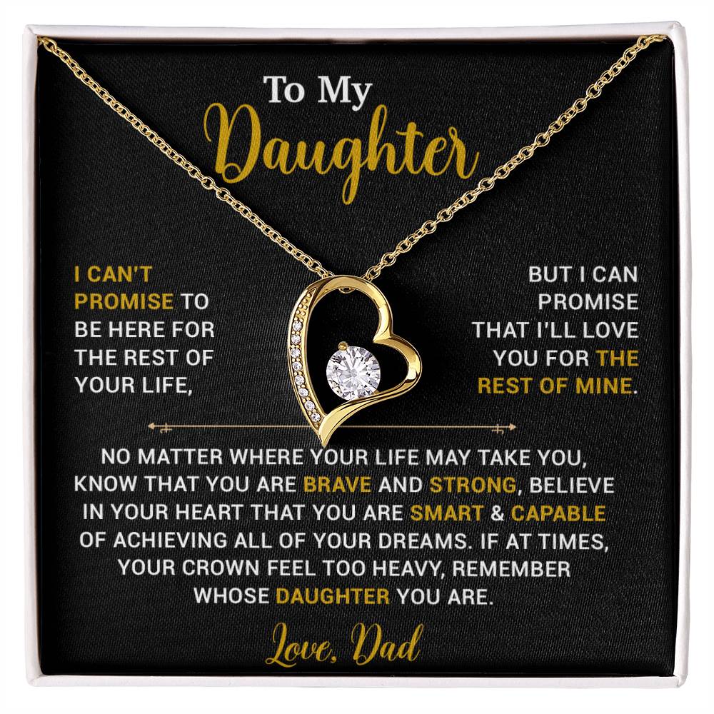 To My Daughter Necklace, Gift for Daughter from Dad, Father Daughter Necklace 17_4_Gold