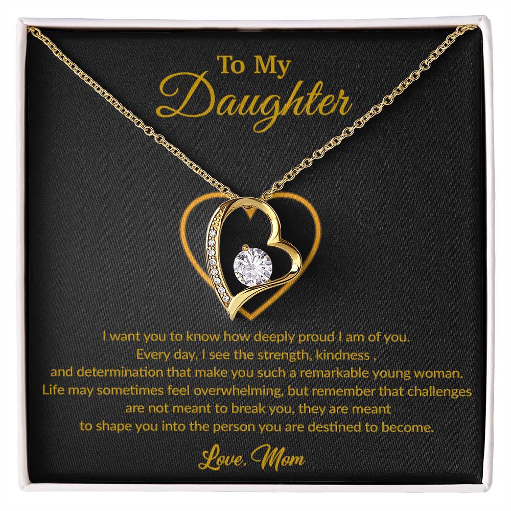To My Daughter Necklace, Gift for Daughter from Dad, Father Daughter Necklace 10_8_Gold