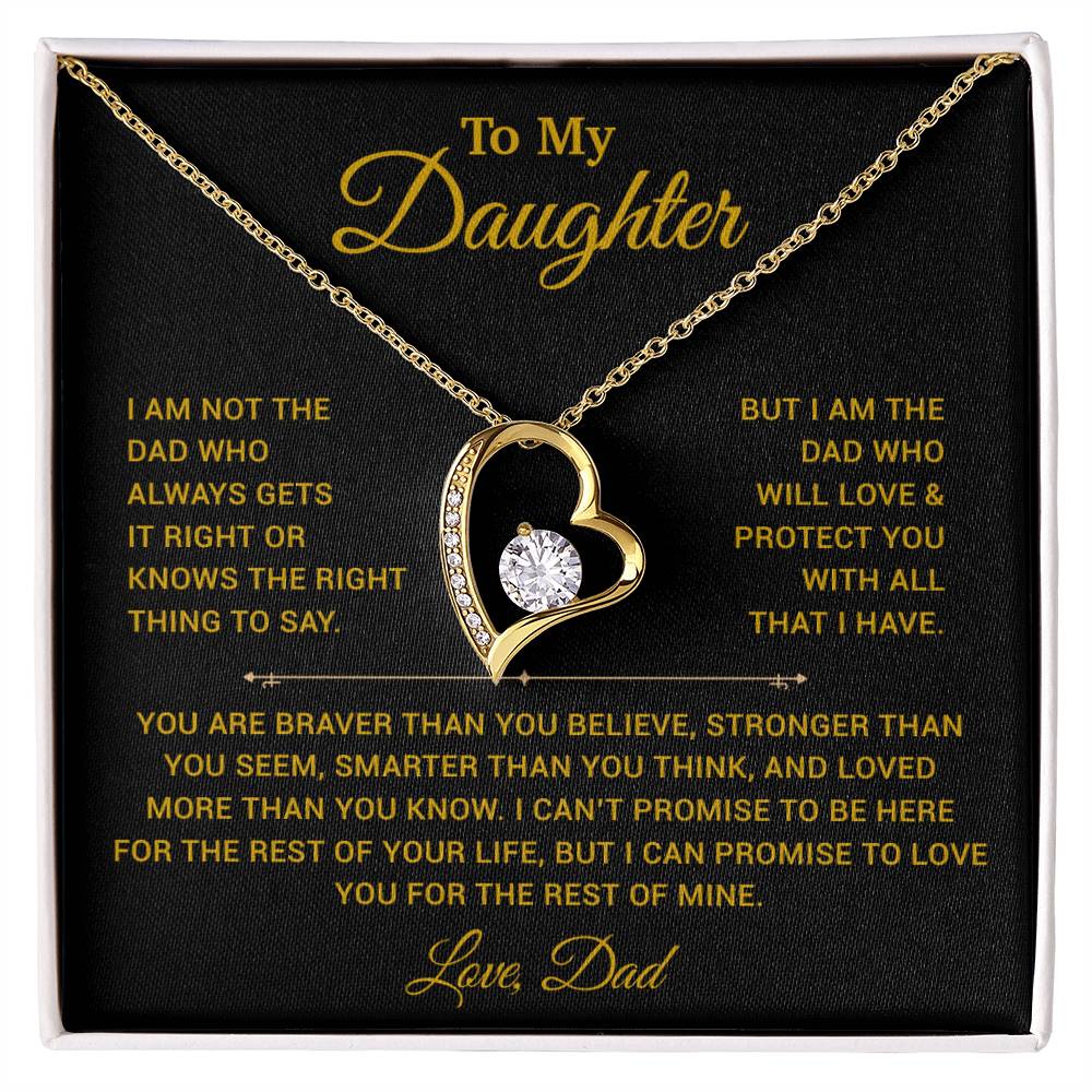 To My Daughter Necklace, Gift for Daughter from Dad, Father Daughter Necklace 3_4_Gold
