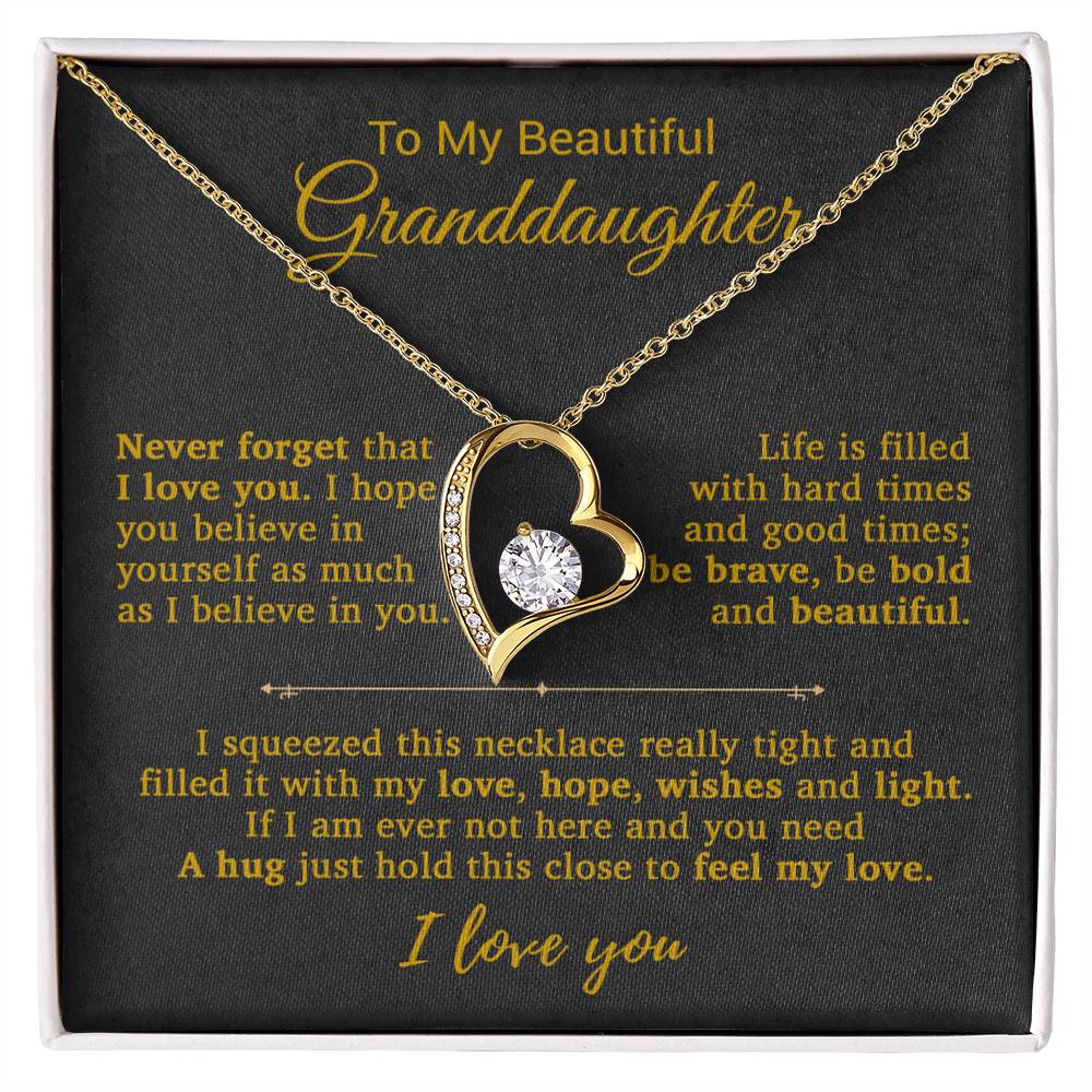 To My Granddaughter Necklace, Birthday Gift For Granddaughter, Birthday Gifts 14_9_Gold