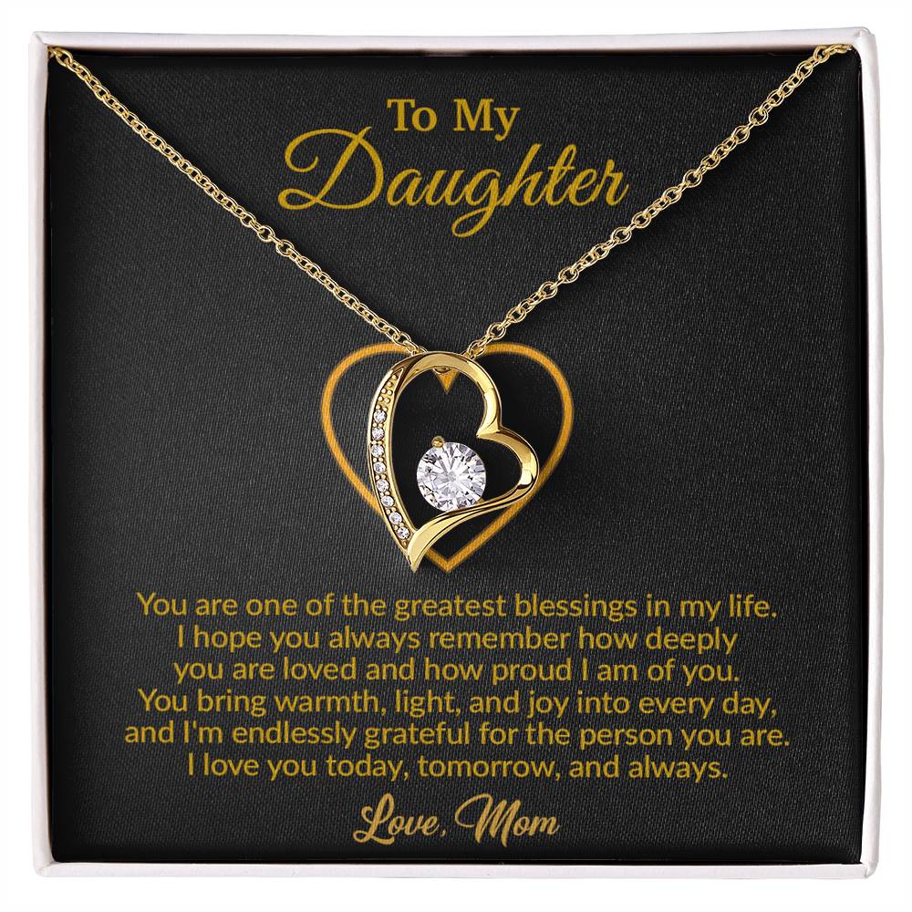 To My Daughter Necklace, Gift for Daughter from Mom, Mother Daughter Necklace 18_8_Gold