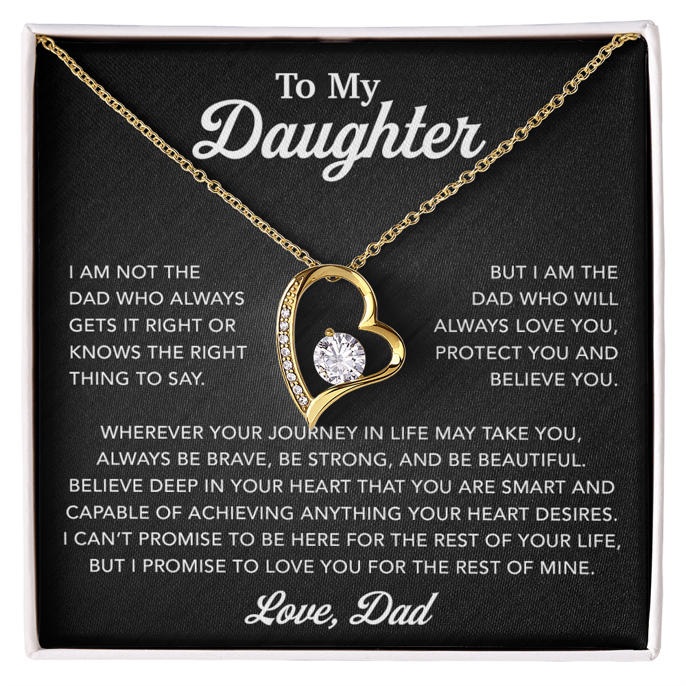 To My Daughter Necklace, Gift for Daughter from Dad, Father Daughter Necklace 12_6_Black