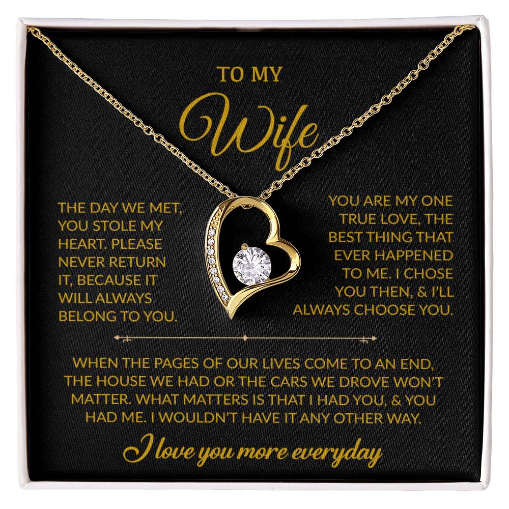 To My Wife Necklace, Gift For Wife, Anniversary Gift For Wife, Necklace For Wife 27_7_Gold
