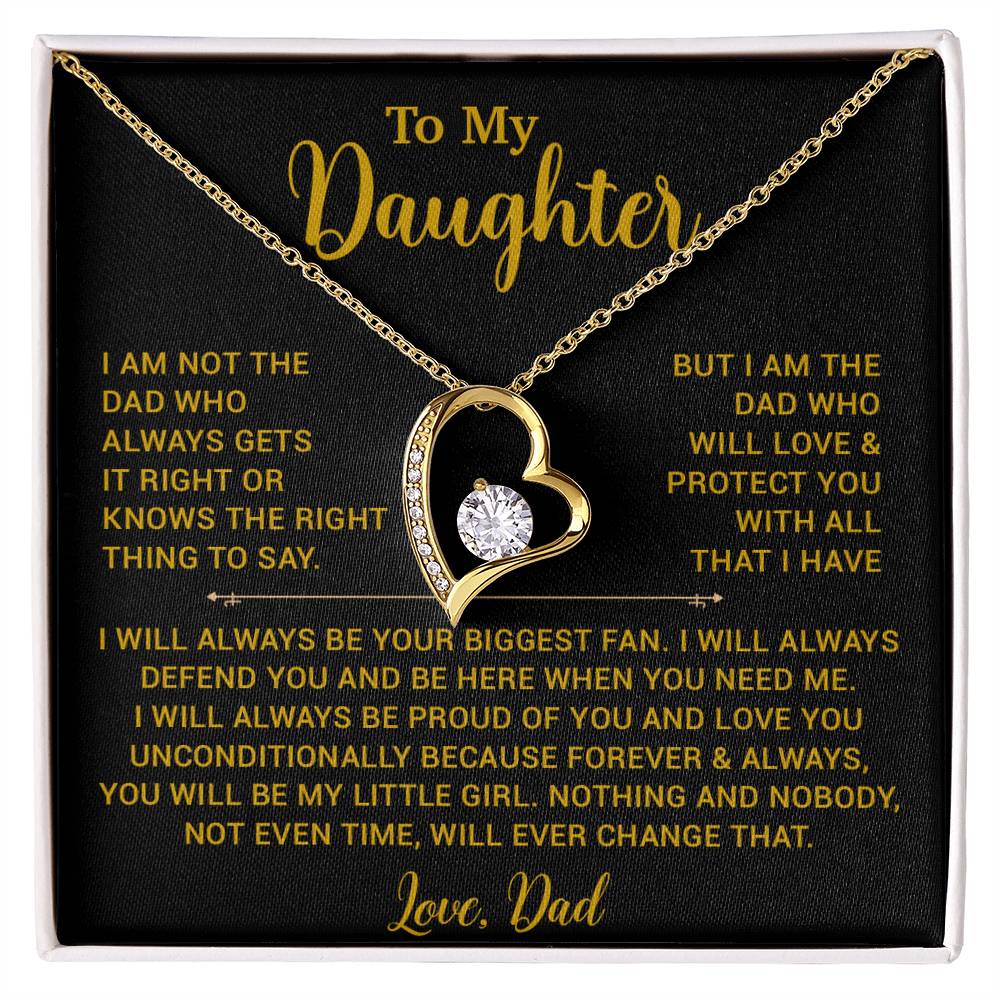 To My Daughter Necklace, Gift for Daughter from Dad, Father Daughter Necklace 8_4_Gold