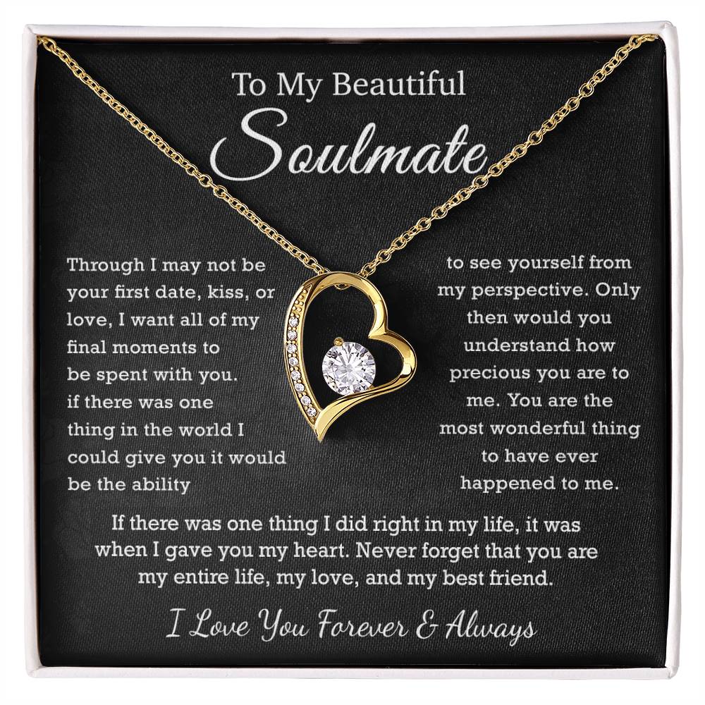 To My Beautiful Soulmate, Soulmate Necklace Gift , Gift for Wife, Birthday Gift