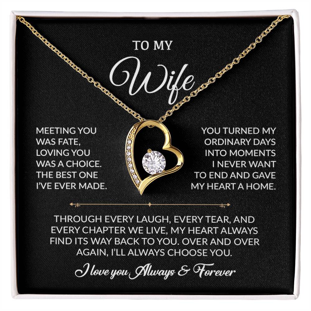 To My Wife Necklace, Gift For Wife, Anniversary Gift For Wife, Necklace For Wife 1_8_Black