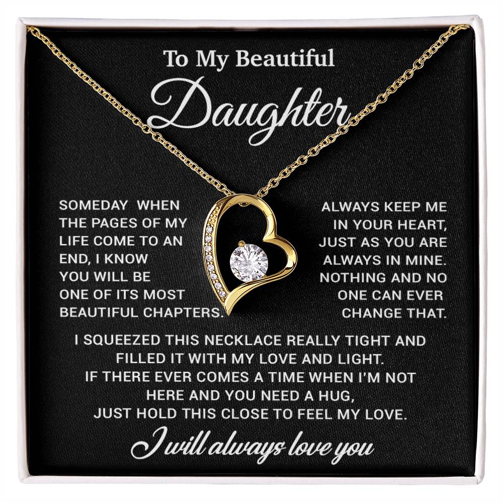 To My Daughter Necklace, Gift for Daughter from Dad, Father Daughter Necklace 7_11_Gold