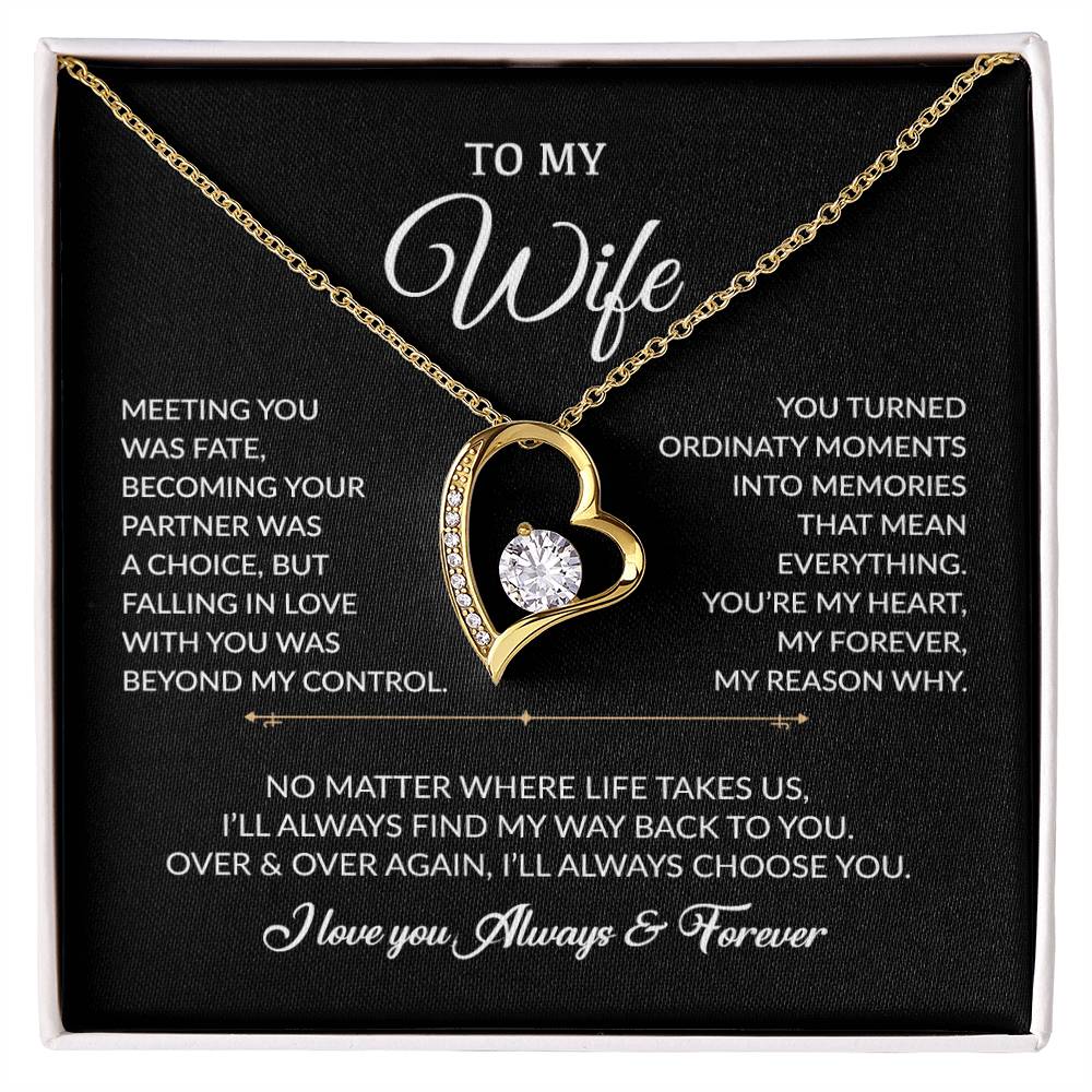 To My Wife Necklace, Gift For Wife, Anniversary Gift For Wife, Necklace For Wife 3_8_Black