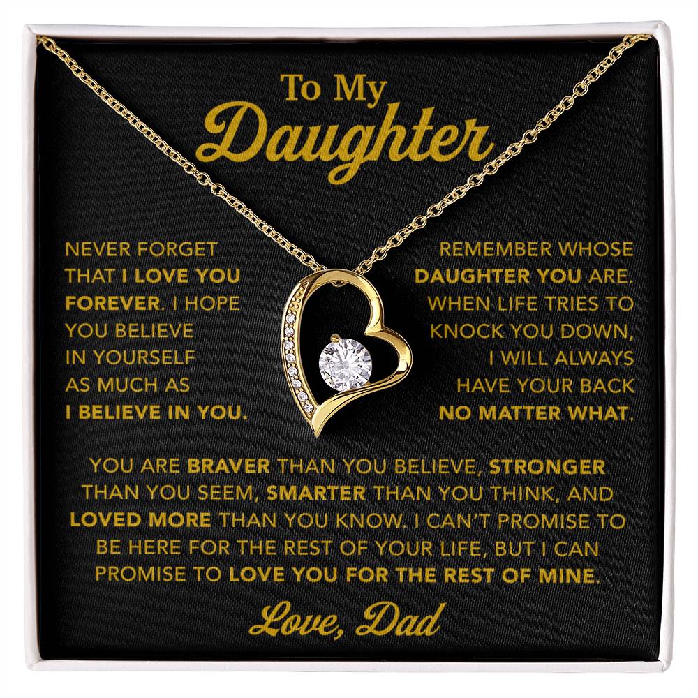 To My Daughter Necklace, Gift for Daughter from Dad, Father Daughter Necklace 30_11_Gold
