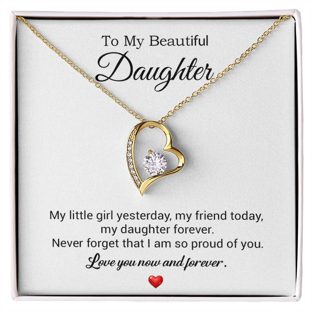 To My Daughter Necklace, Gift For Daughter From Dad, Daughter Father Necklace 10_7_White