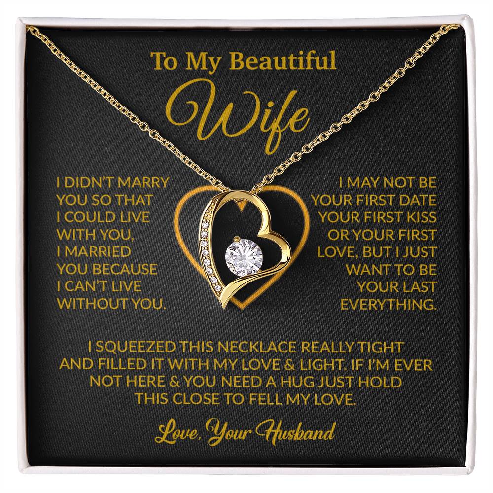 To My Wife Necklace, Wife Gift from Husband, Christmas Gift 7_12_Gold