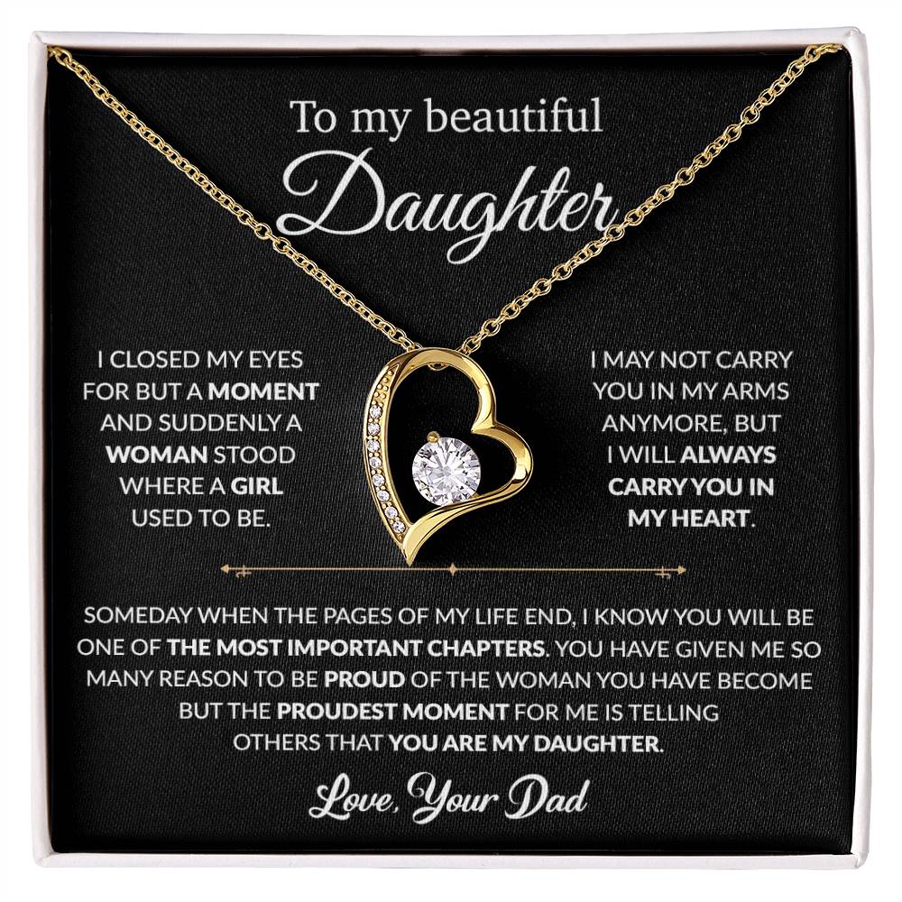 To My Daughter Necklace, Gift For Daughter From Dad, Daughter Father Necklace 9_1_Black