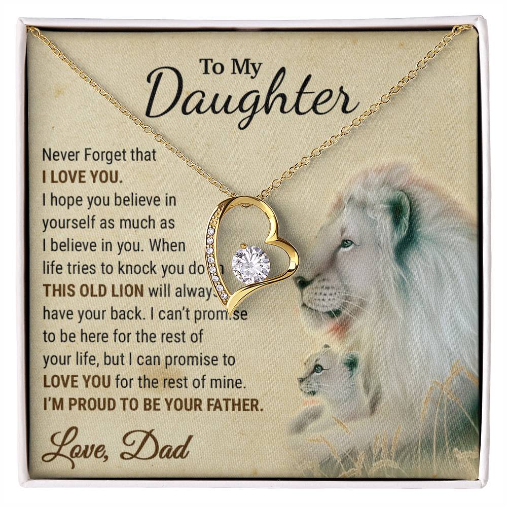 To My Daughter Necklace, Xmas Gift For Daughter From Dad, Daughter Father Lion
